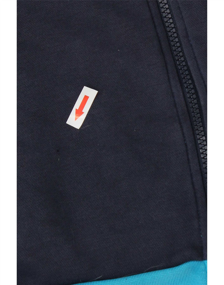 Nike Mens Zip Hoodie Sweater Medium Blue Colourblock Cotton
