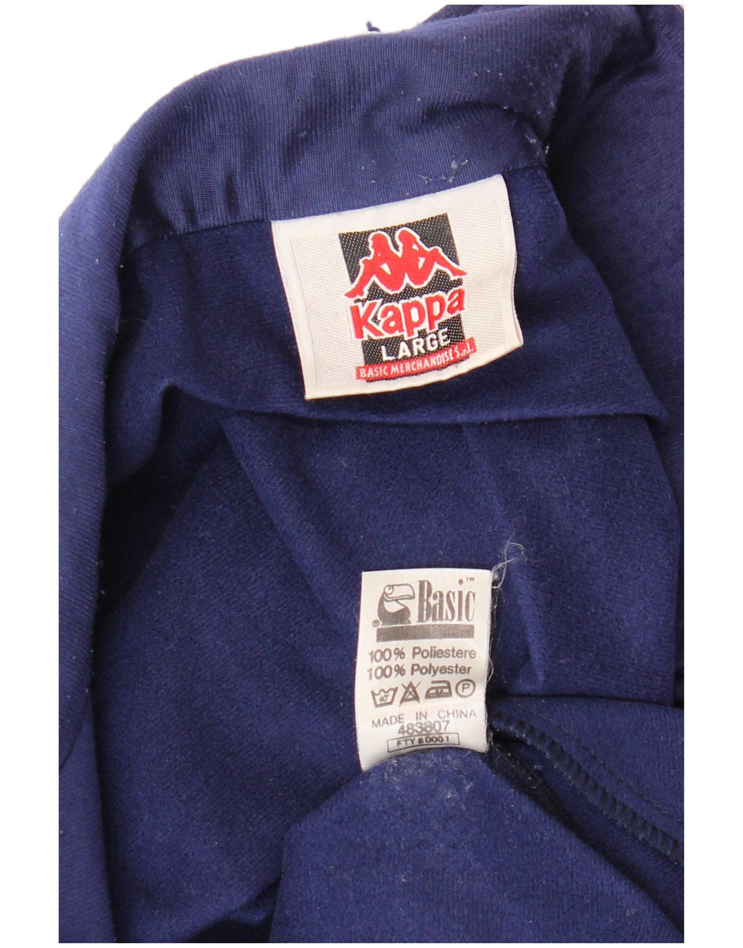 KAPPA Mens Graphic Tracksuit Top Jacket Large Navy Blue Colourblock