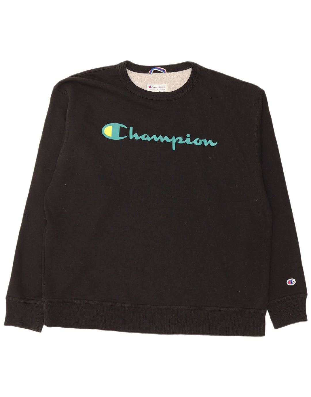 CHAMPION Mens Graphic Sweatshirt Jumper XL Black Cotton