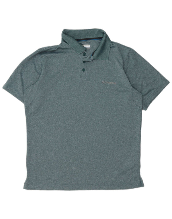Columbia Mens Polo Shirt Medium Green Polyester