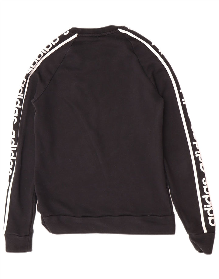 Adidas Womens Graphic Sweatshirt Jumper UK 12/14 Medium Black Cotton