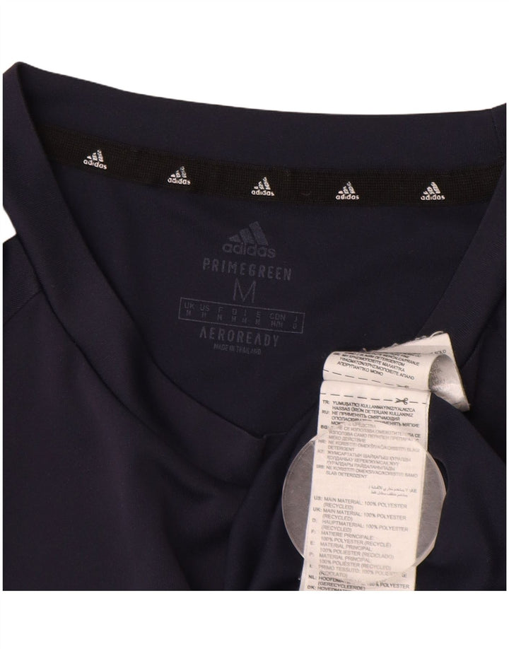 ADIDAS Mens Aeroready T-Shirt Top Medium Navy Blue Polyester