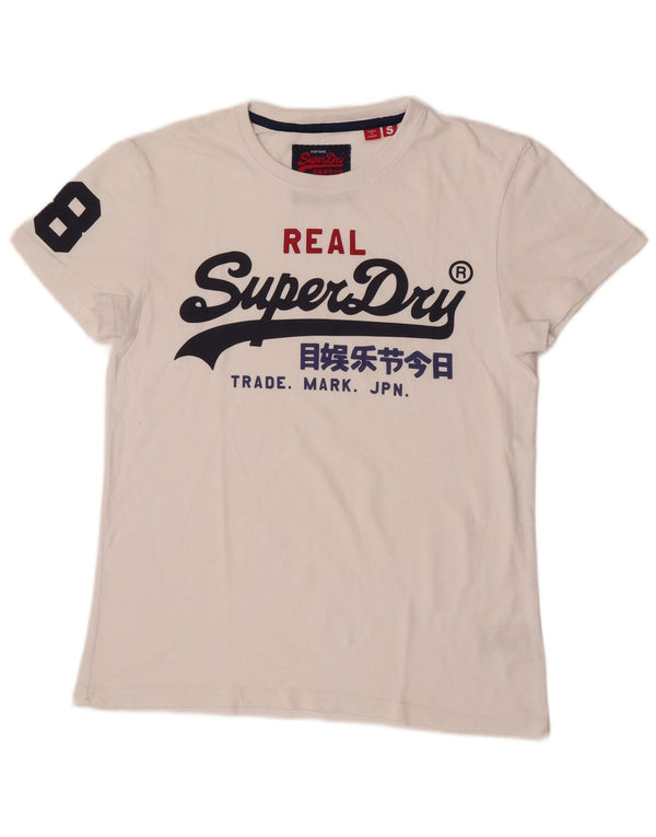 Superdry Mens Graphic T-Shirt Top Small White Cotton