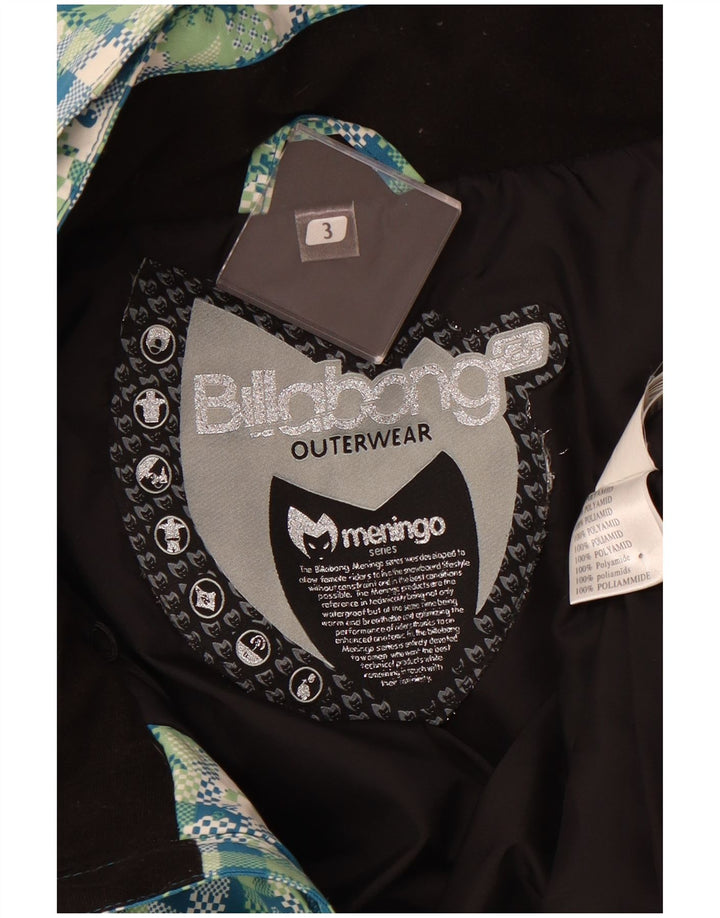 BILLABONG Womens Hooded Windbreaker Jacket UK 14 Large Green Check