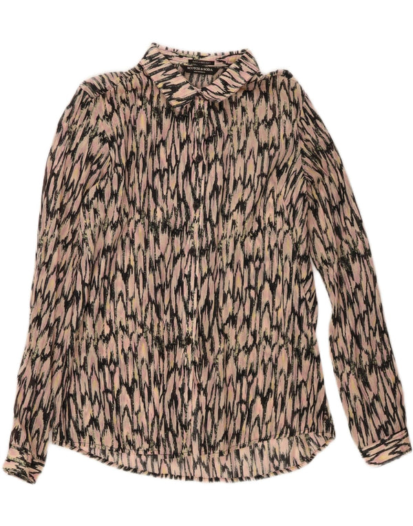 Scotch & Soda Womens Abstract Pattern Shirt Blouse UK 14 Medium Pink