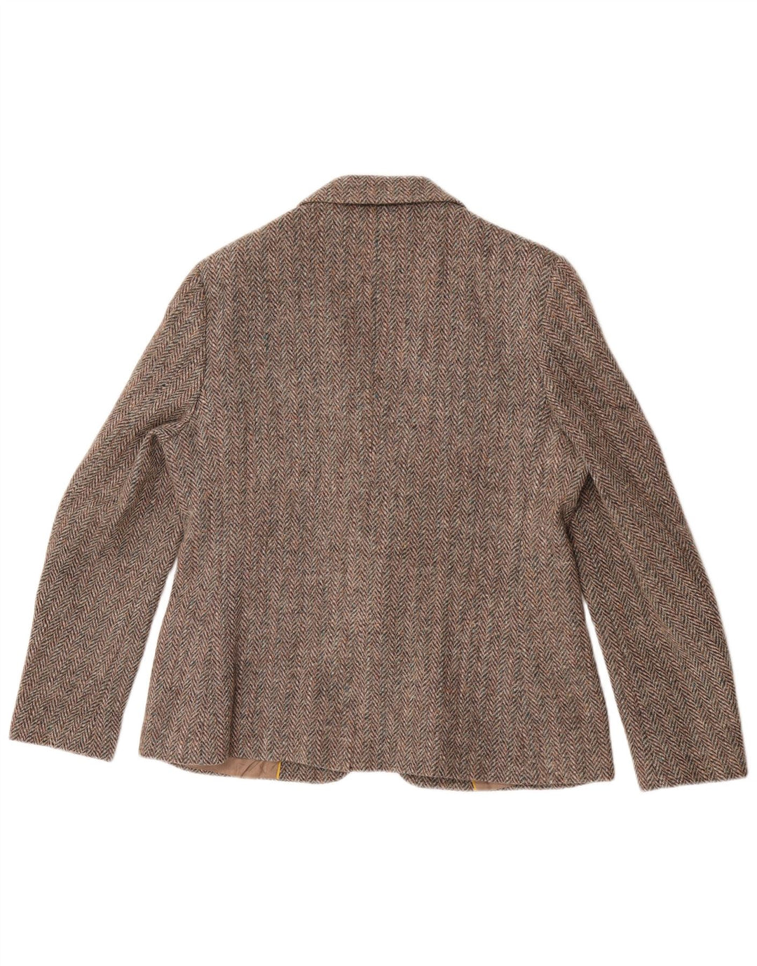 John Brooks Womens 2 Button Blazer Jacket UK 14 Medium Brown Herringbone