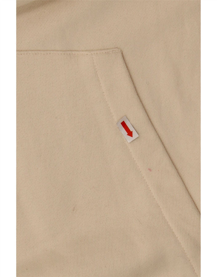 REEBOK Womens Oversized Hoodie Jumper UK 16 Large Off White Cotton