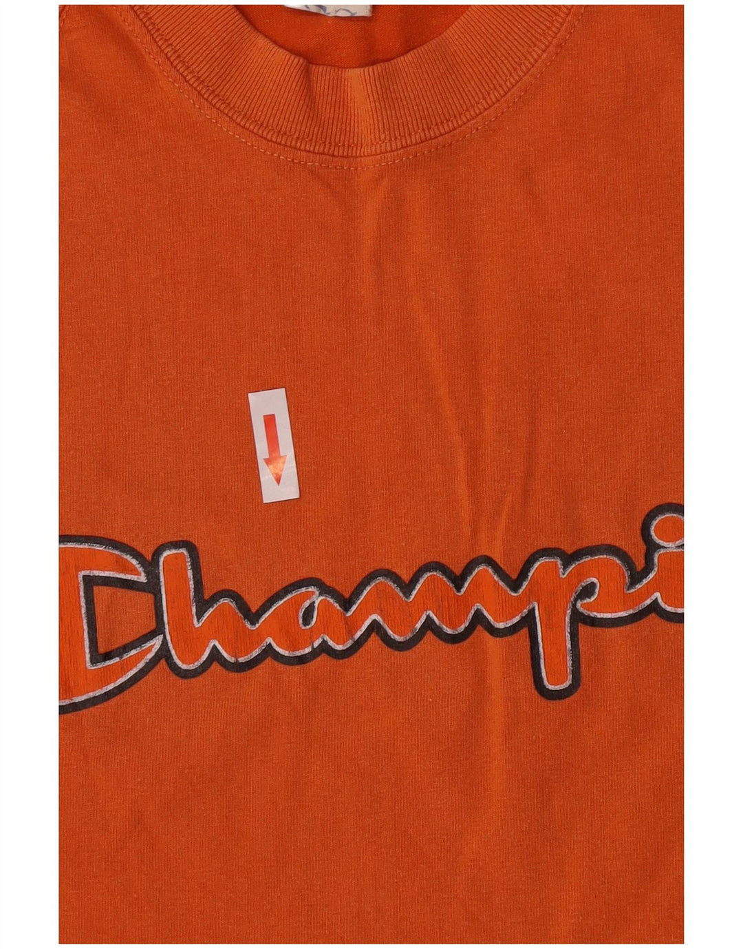 Champion Mens Graphic T-Shirt Top Medium Orange Cotton