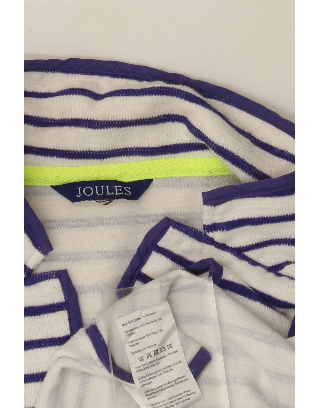 JOULES Womens Crop Open Cardigan Sweater UK 8 Small White Striped Cotton