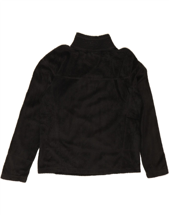 IZOD Womens Zip Neck Fleece Jumper UK 14 Medium Black Polyester Vintage Izod and Second-Hand Izod from Messina Hembry 