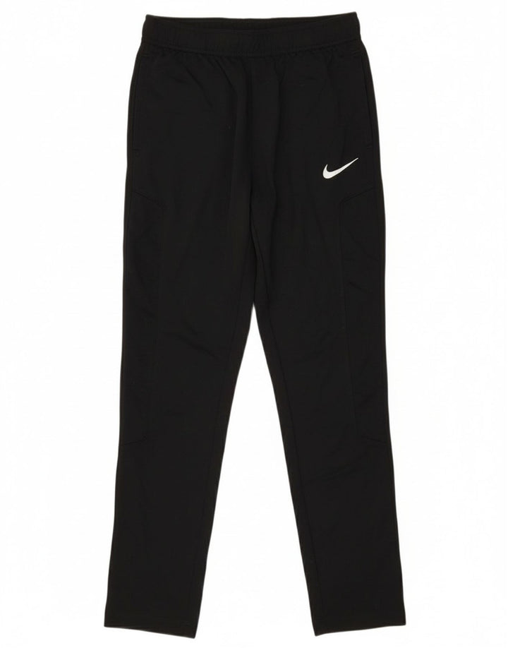 Nike Boys Dri Fit Tracksuit Trousers 12-13 Years Large Black Polyester