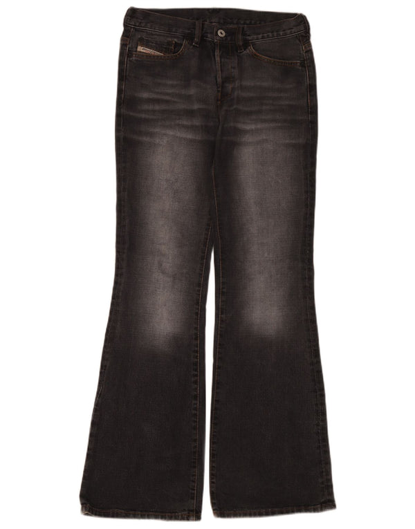 Diesel Womens Flared Jeans W27 L32 Black Cotton