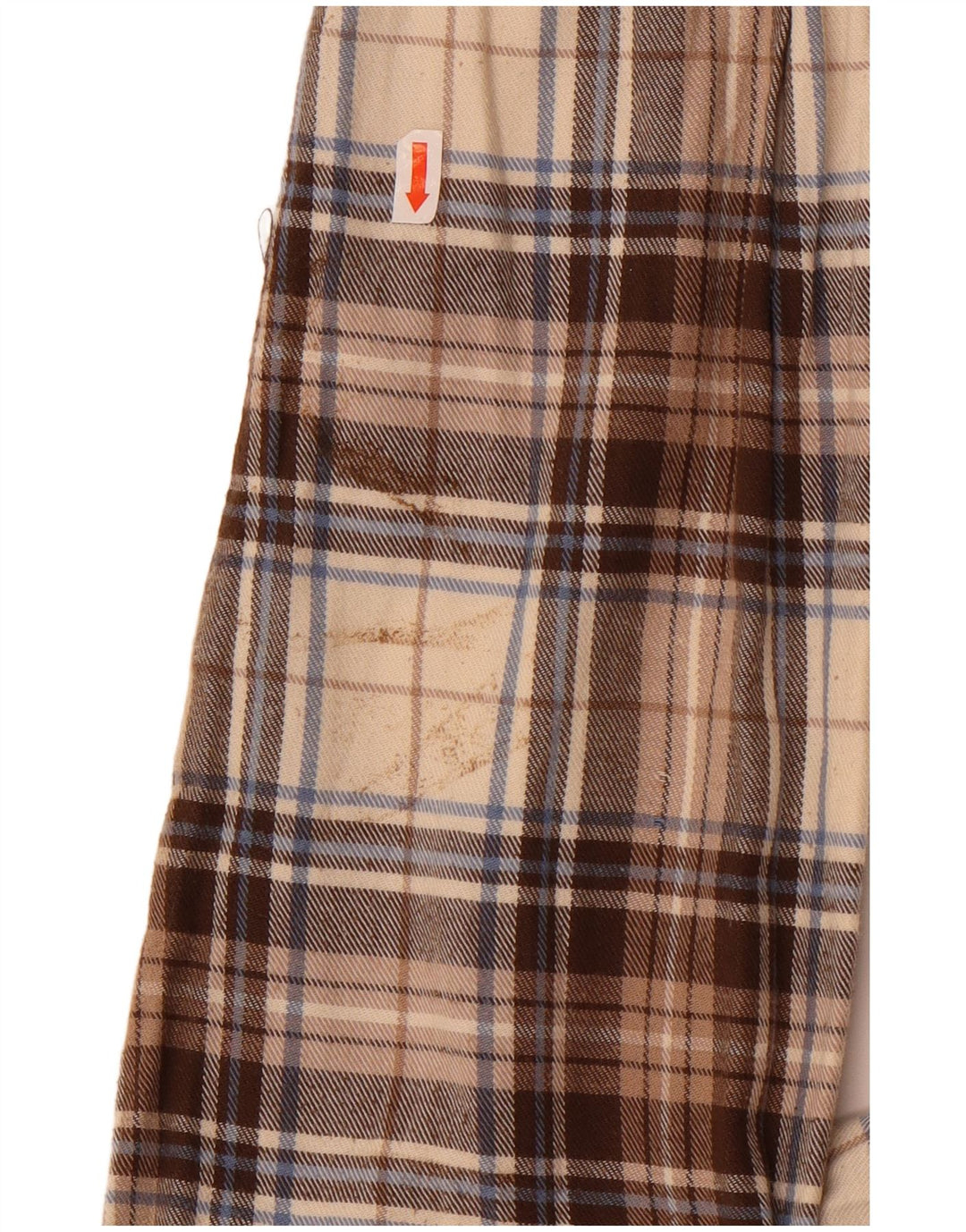 Sea Barrier Mens Flannel Shirt 2XL Beige Check Cotton