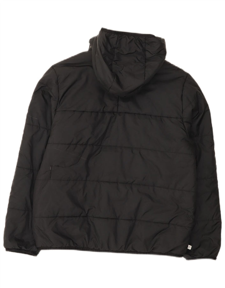 Adidas Boys Hooded Padded Jacket 11-12 Years Black Polyester