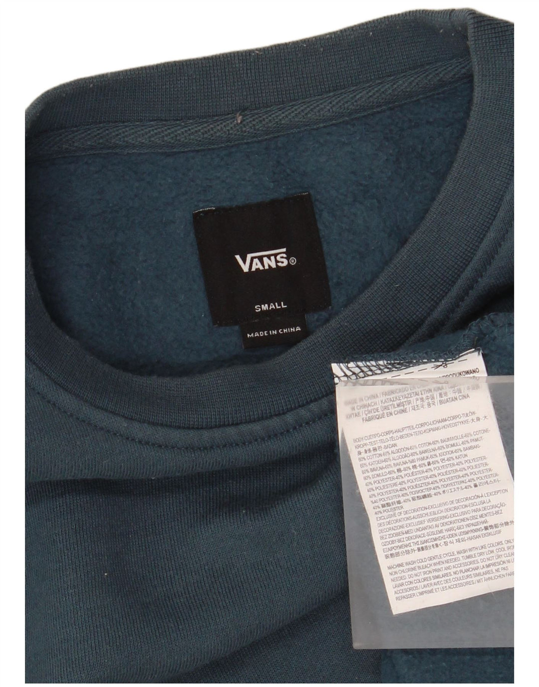 VANS Mens Sweatshirt Jumper Small Blue Cotton