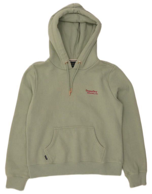 Superdry Womens Hoodie Jumper UK 12 Medium Green Cotton