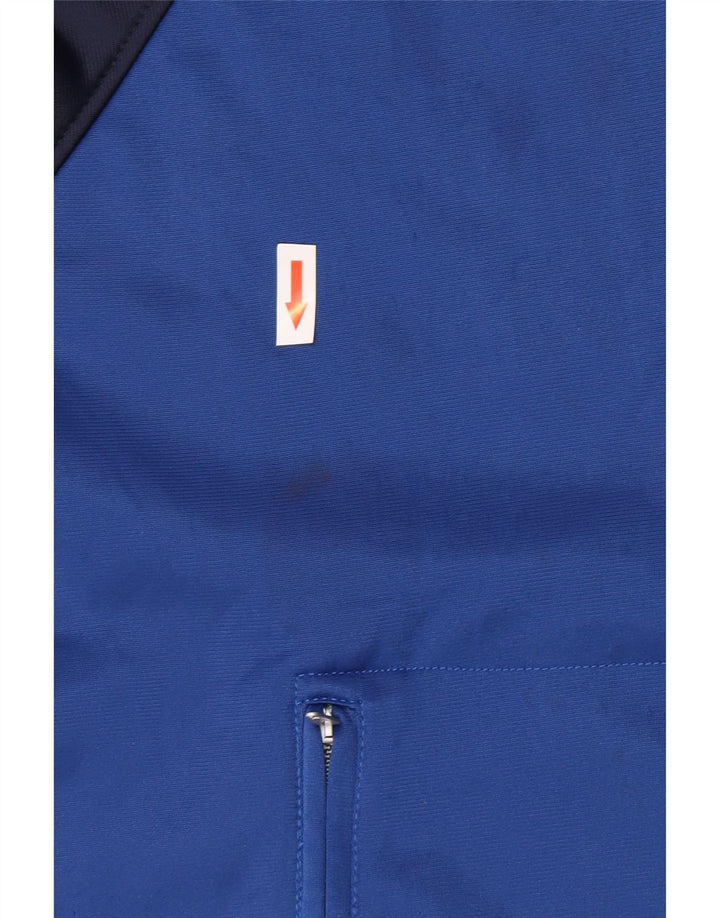 Asics Mens Graphic Tracksuit Top Jacket Large Blue Colourblock Polyester