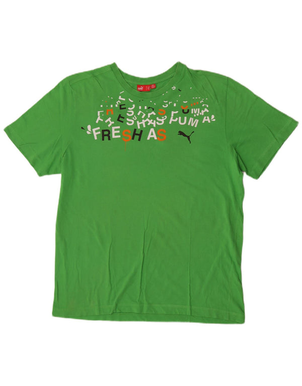 Puma Mens Graphic T-Shirt Top XL Green Cotton