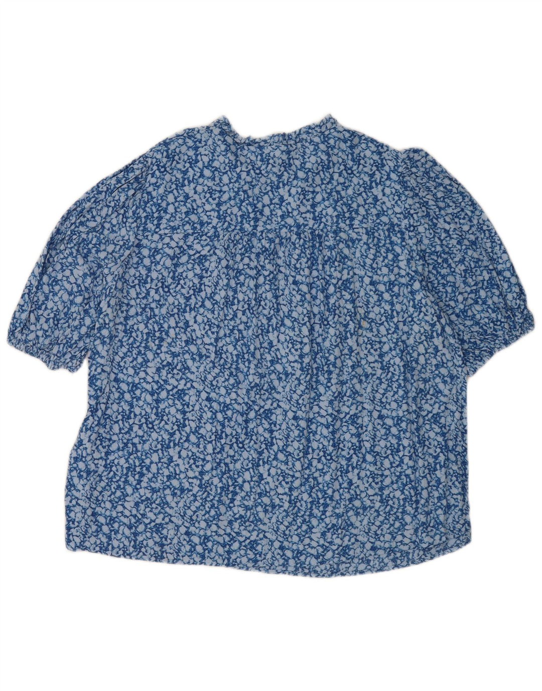 Marks & Spencer Womens Oversized Blouse Top UK 14 Large Blue Viscose