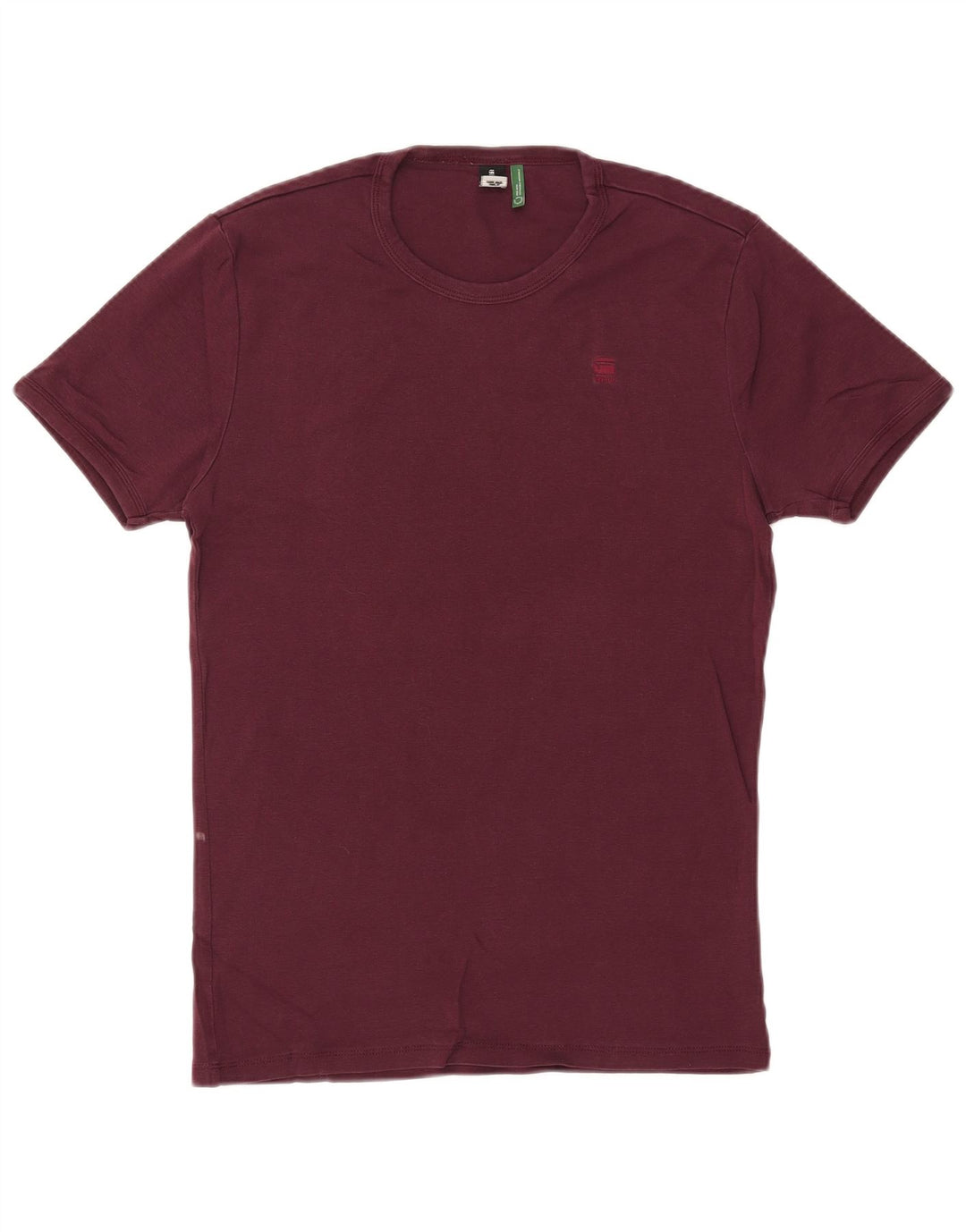 G-STAR Mens T-Shirt Top Large Burgundy Cotton