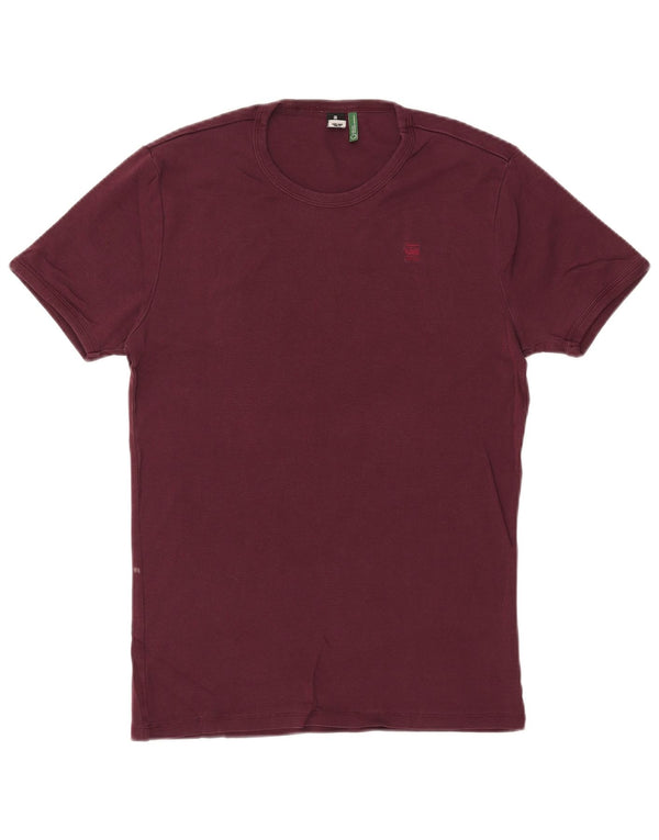 G-STAR Mens T-Shirt Top Large Burgundy Cotton