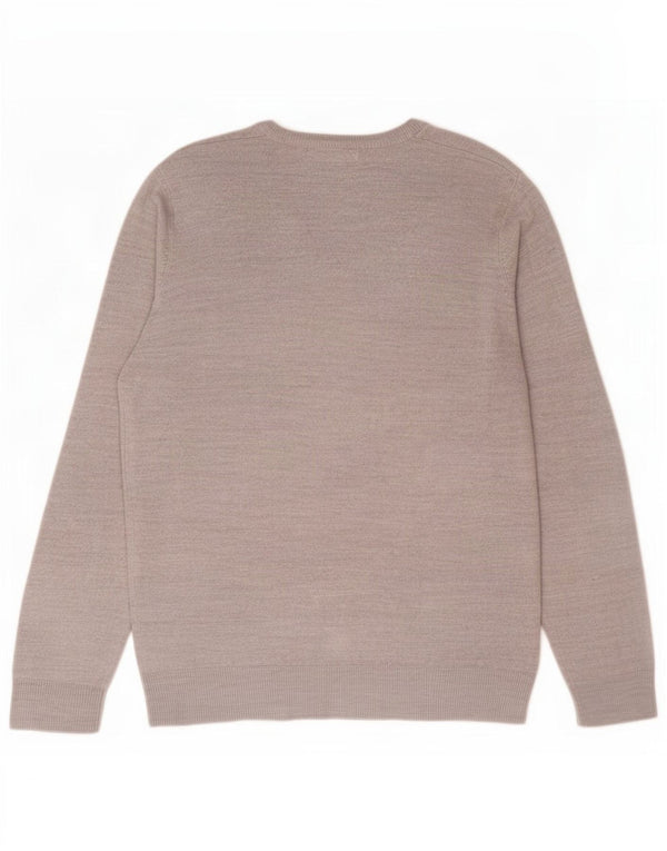 Marks & Spencer Mens V-Neck Jumper Sweater Medium Grey Acrylic
