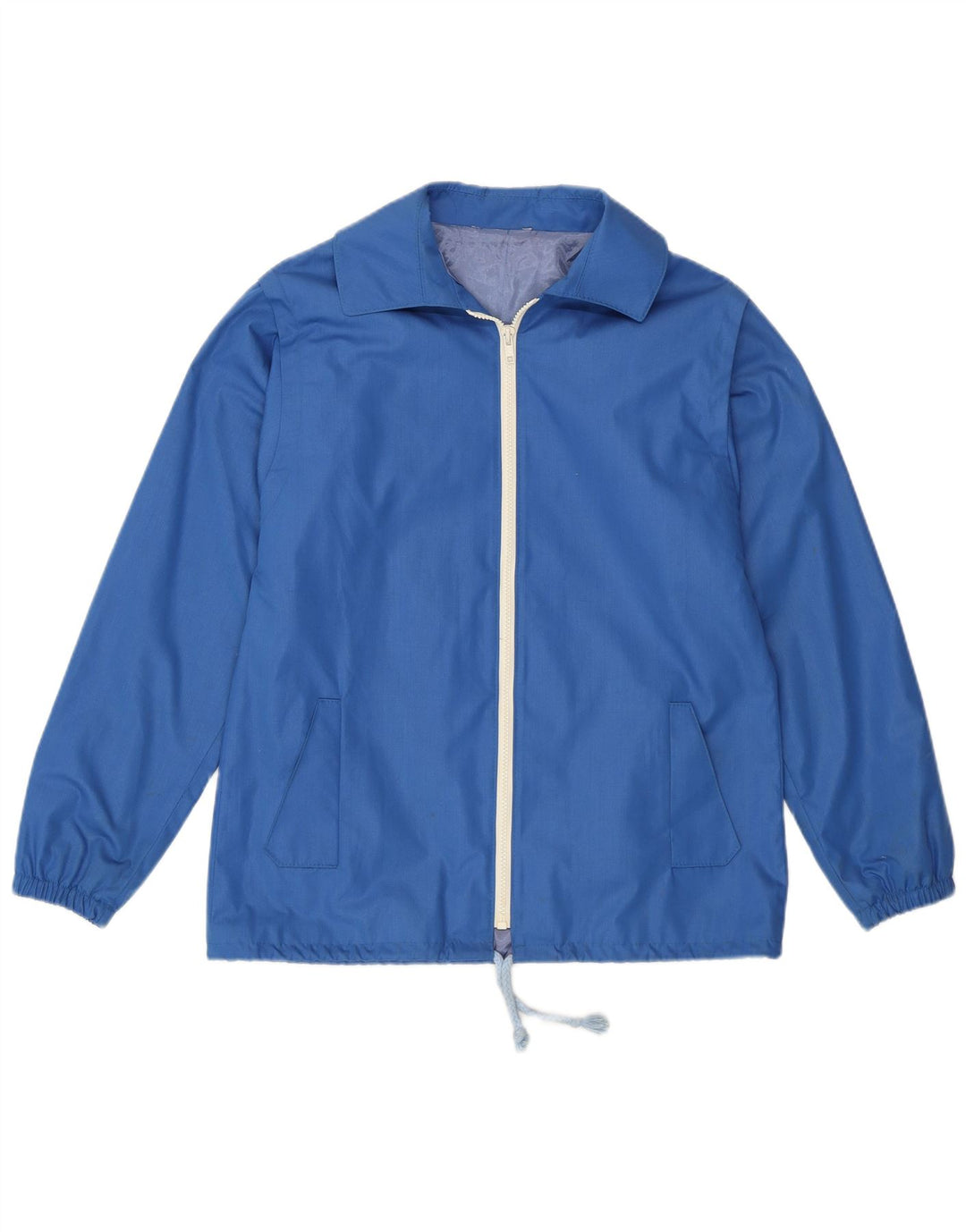 VINTAGE Womens Bomber Jacket UK 12 Medium Blue Polyester