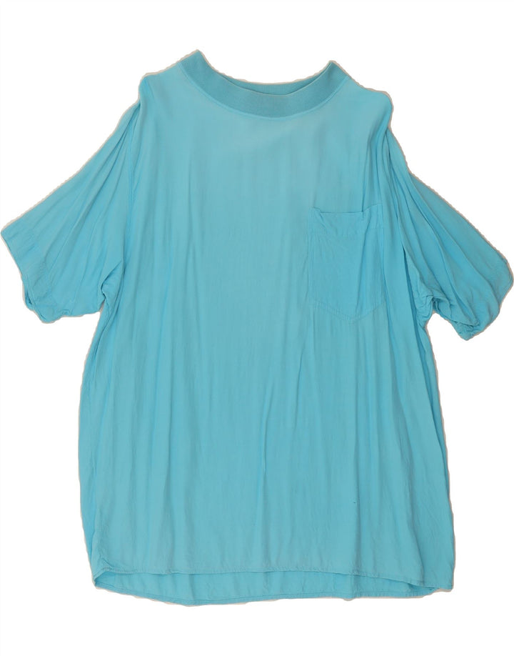 BENETTON Womens Blouse Top UK 20 2XL Blue Viscose Vintage Benetton and Second-Hand Benetton from Messina Hembry 