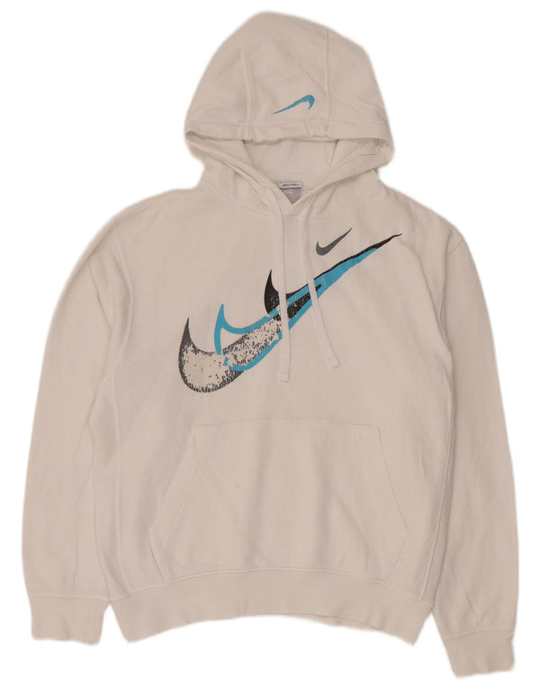 Nike Mens Graphic Loose Fit Hoodie Jumper Small White Cotton