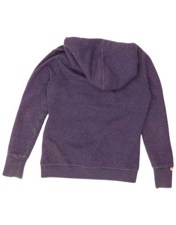 Superdry Womens Zip Hoodie Sweater UK 14 Medium Purple Cotton