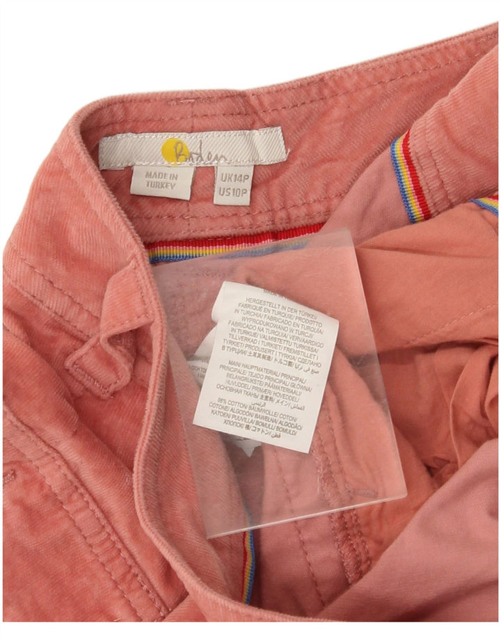 BODEN Womens Crop Joggers Corduroy Trousers UK 14 Large W34 L25 Pink