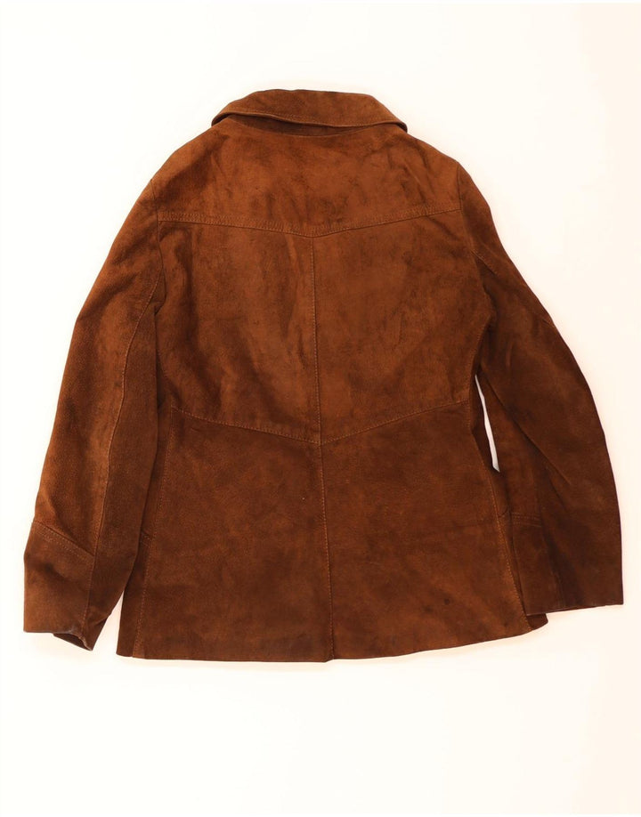 Vintage Womens Suede Jacket UK 12 Medium Brown
