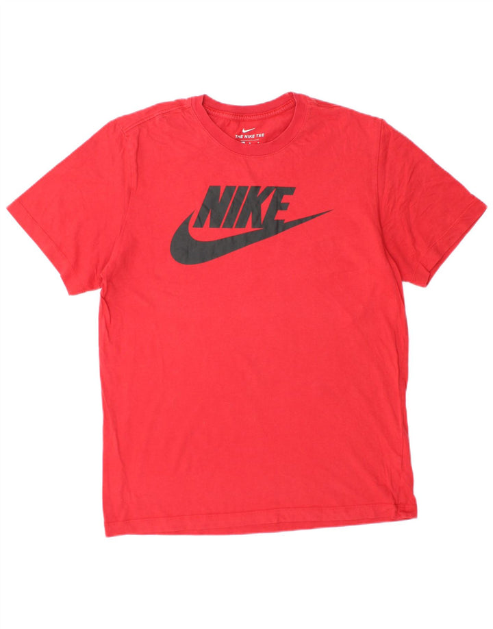 NIKE Mens Graphic T-Shirt Top Medium Red Cotton