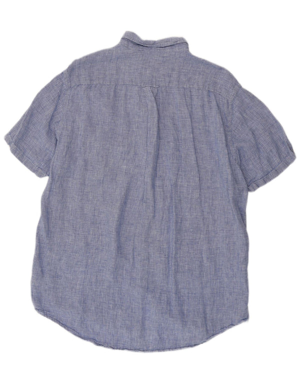 GANT Mens Regular Fit Short Sleeve Shirt Size 45/46 2XL Blue Houndstooth