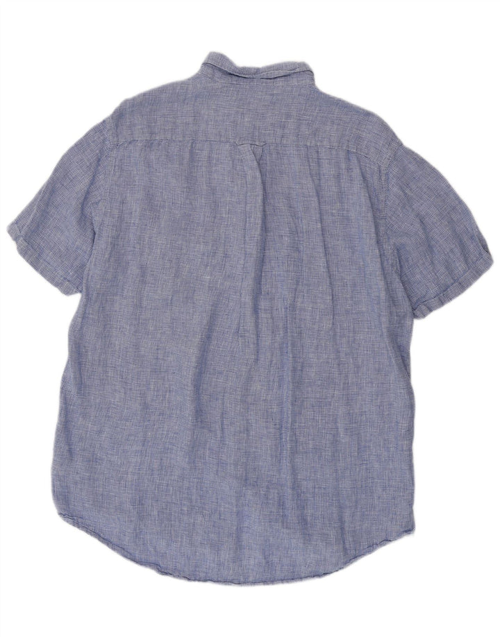 GANT Mens Regular Fit Short Sleeve Shirt Size 45/46 2XL Blue Houndstooth