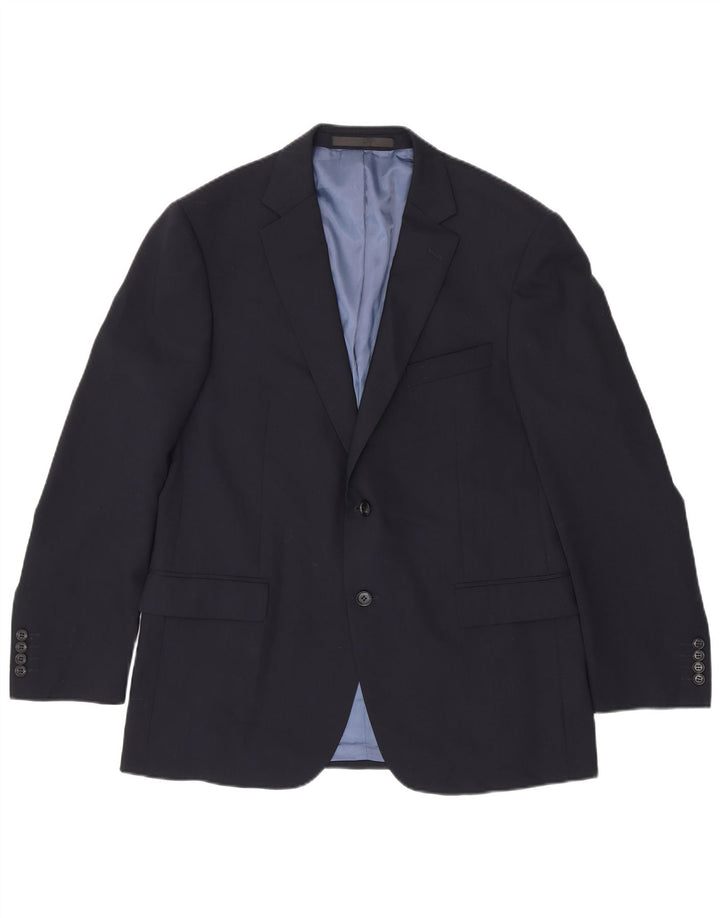 Marks & Spencer Mens 2 Button Blazer Jacket UK 42 Large Navy Blue Wool