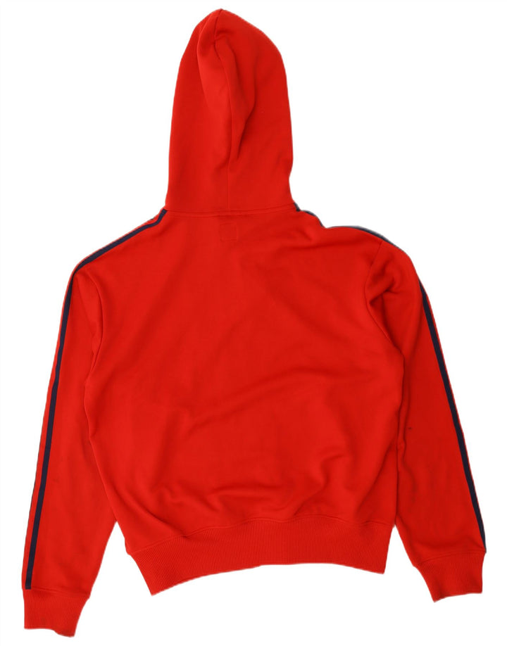 Adidas Mens Zip Hoodie Sweater Large Red Polyester