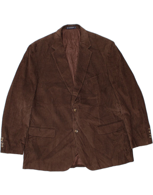 DOCKERS Mens Corduroy Blazer Jacket US 48 4XL Brown Cotton