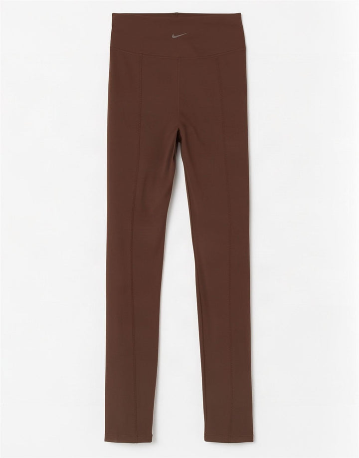 Nike Womens Dri Fit Leggings UK 12 Medium Brown Polyester