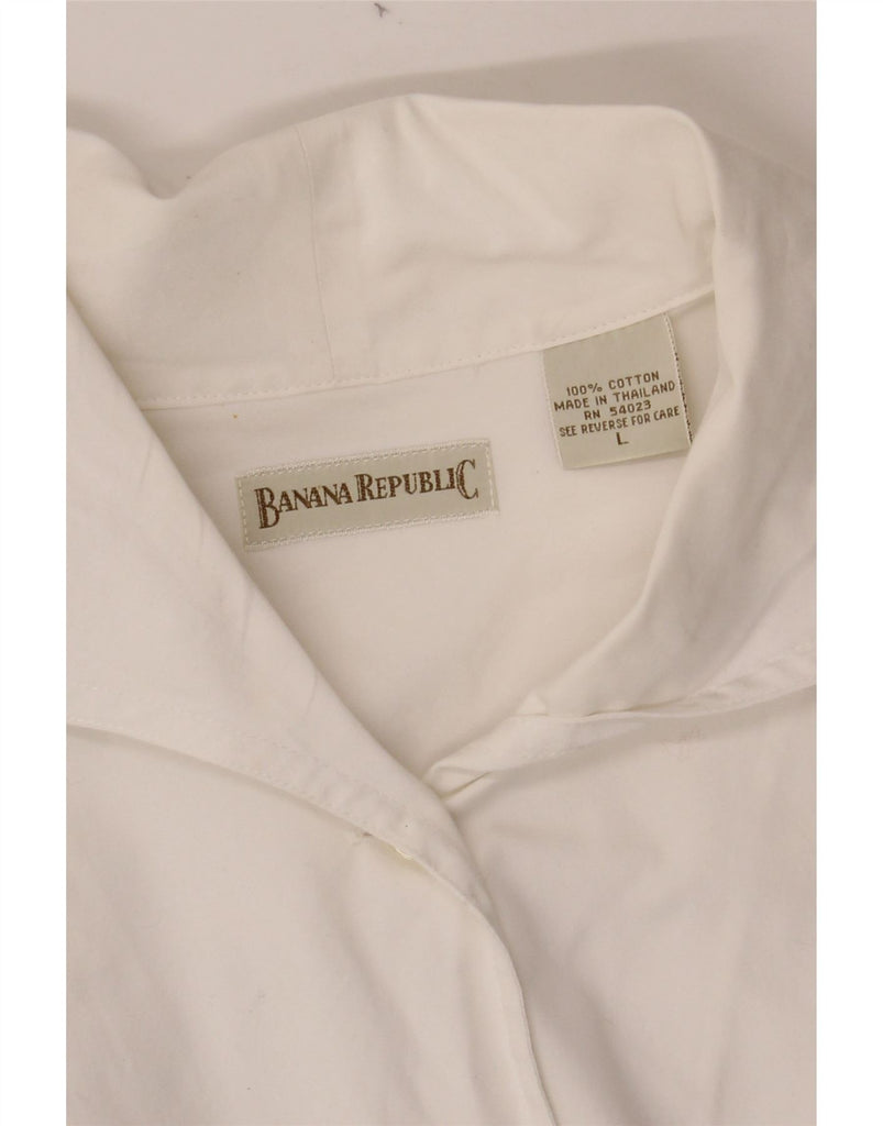 BANANA REPUBLIC Womens Shirt UK 16 Large White Cotton Vintage Banana Republic and Second-Hand Banana Republic from Messina Hembry 