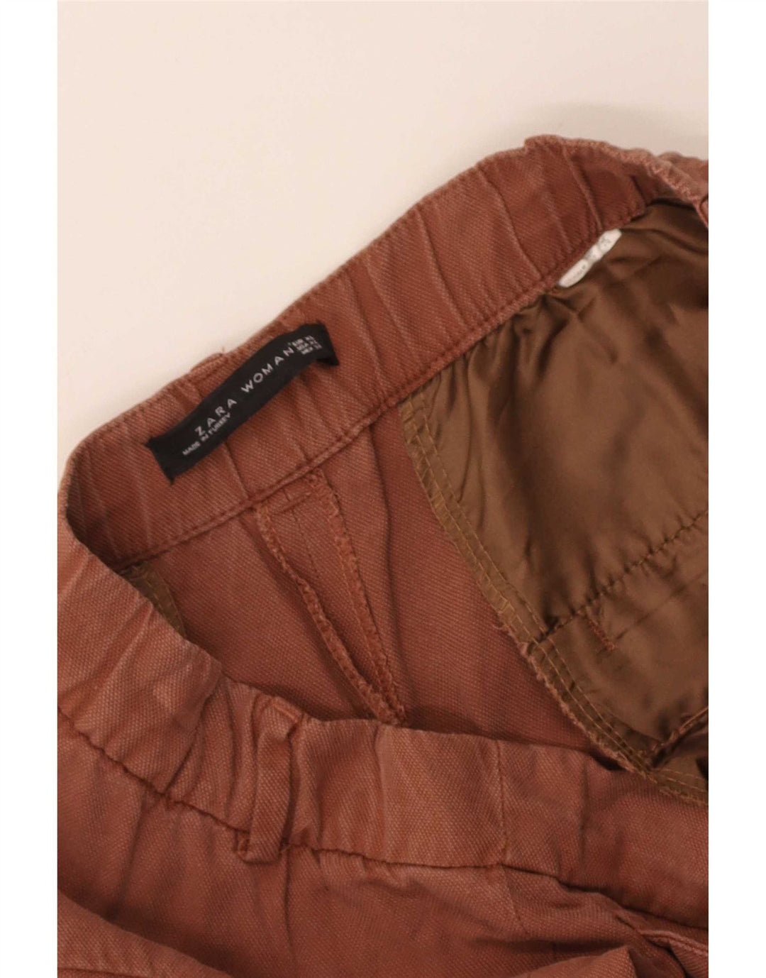 Zara Womens Capri Trousers XL W32 L22 Brown