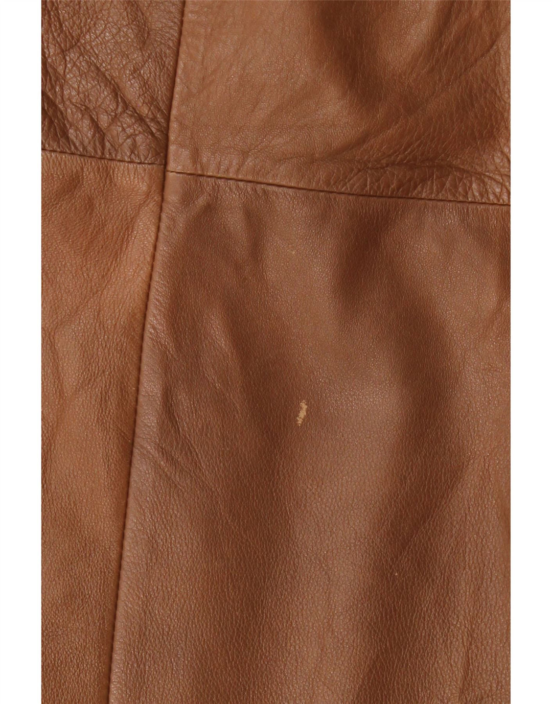 Vintage Womens Leather Wrap Skirt W34 Large Brown