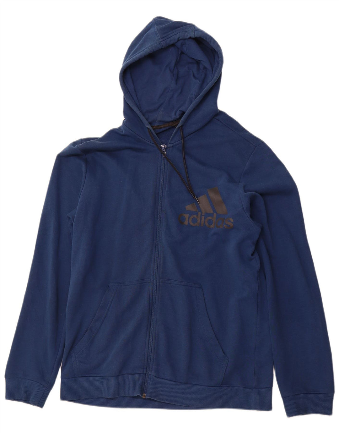 ADIDAS Mens Graphic Zip Hoodie Sweater Medium Blue