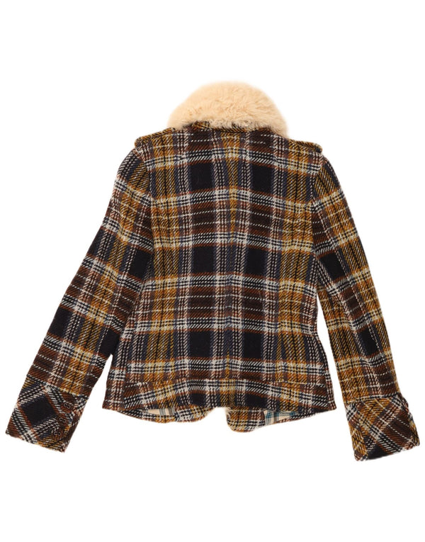 Drykorn Womens 4 Button Blazer Jacket UK 8 Small Multicoloured Check