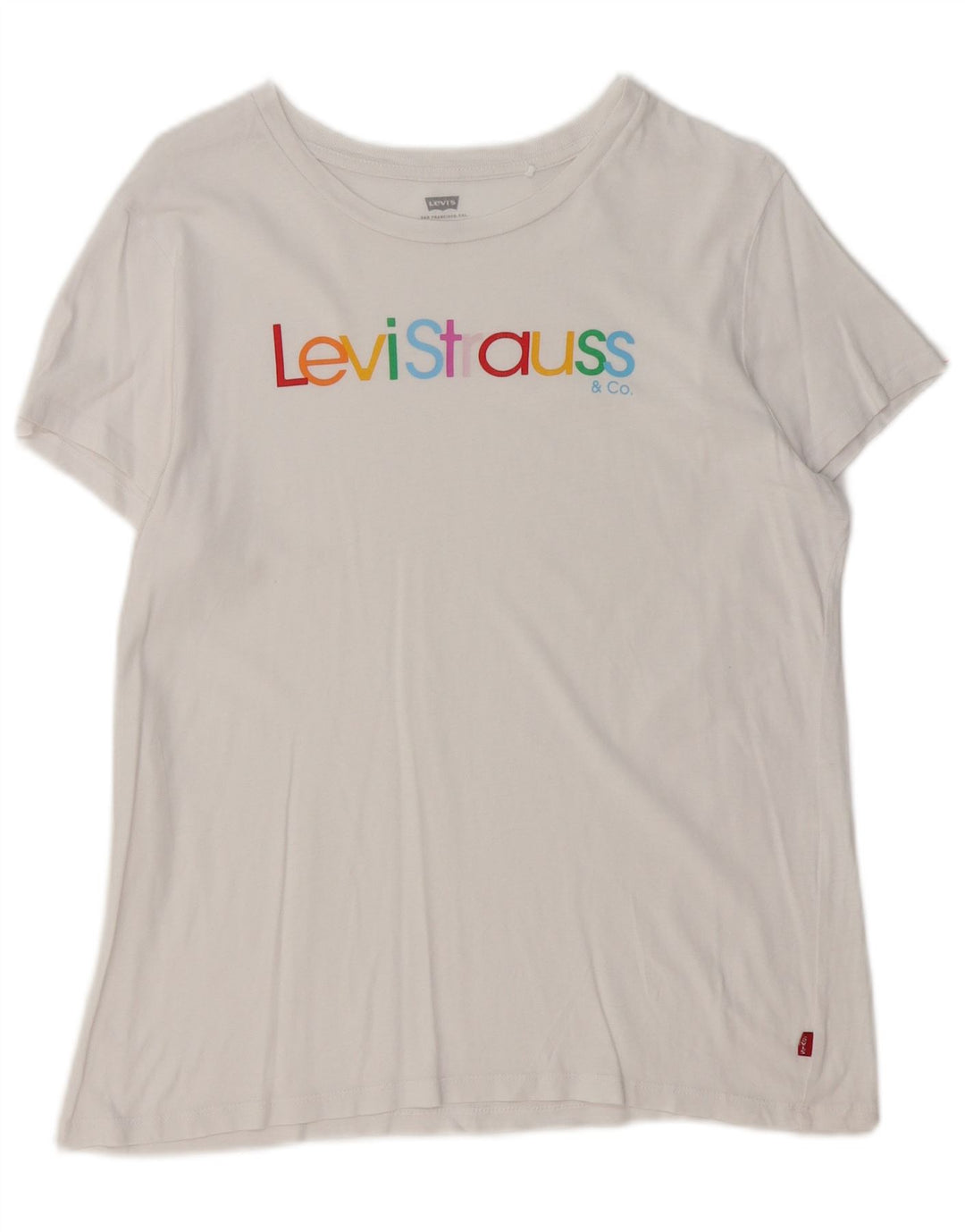 LEVI'S Womens Graphic T-Shirt Top UK 14 Medium White