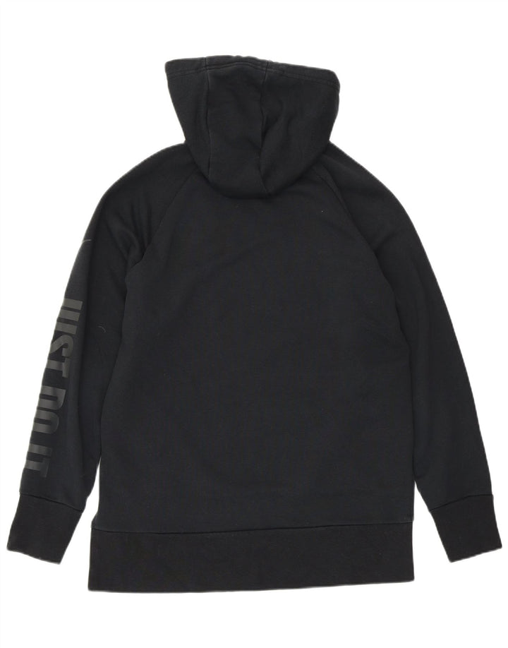 NIKE Womens Dri Fit Oversized Hoodie Jumper UK 6 XS Black Cotton