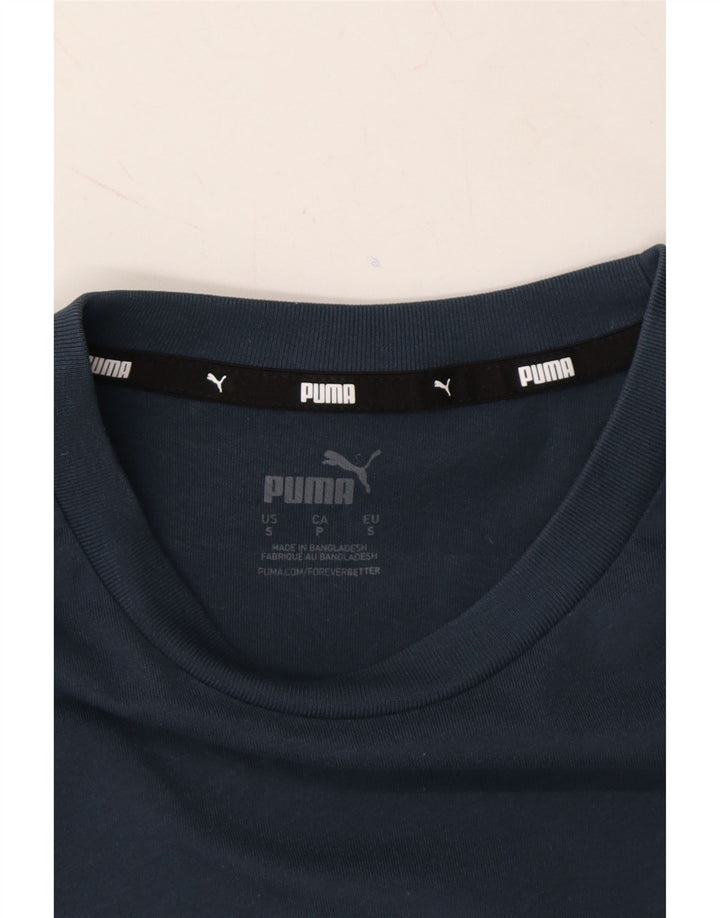 PUMA Mens T-Shirt Top Small Navy Blue Cotton Vintage Puma and Second-Hand Puma from Messina Hembry 