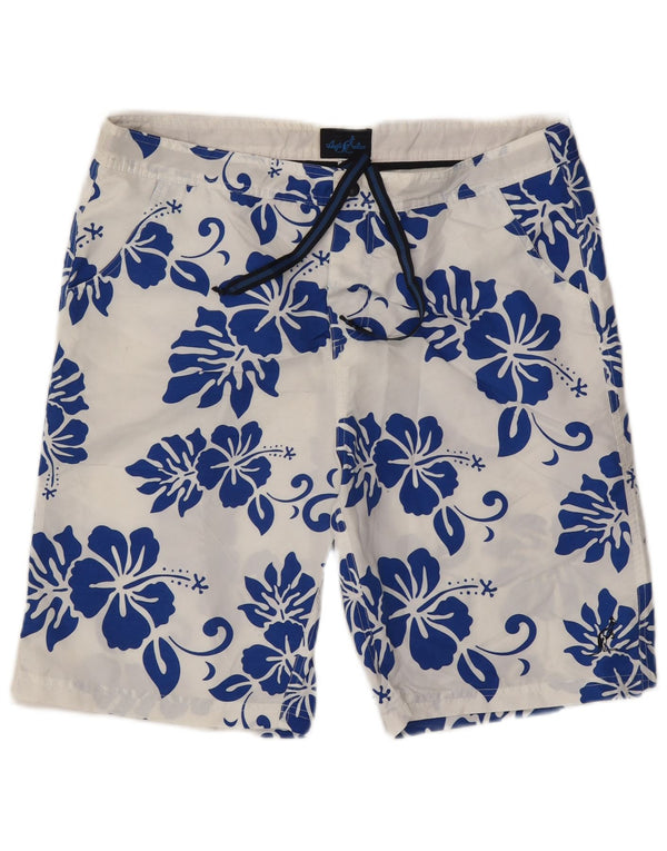 AUSTRALIAN L'ALPINA Mens Graphic Swimwear 2XL White Floral Western