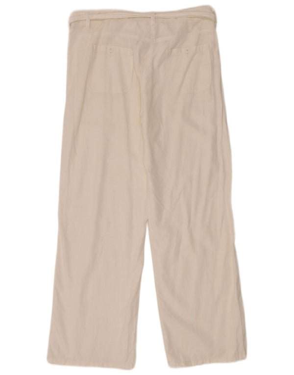Marks & Spencer Womens Straight Casual Trousers UK 14 Large W38 L30 White