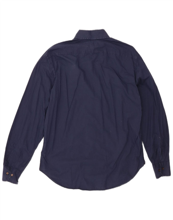 ETRO Mens Milano Shirt Large Navy Blue Cotton